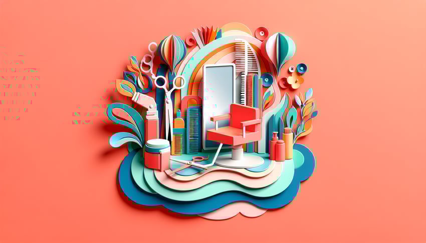 Paper art illustration related to hair salon client consent form template for FormCreatorAI article