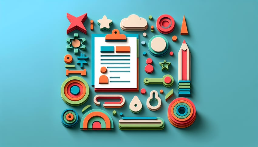 Paper art illustration showcasing a staff application form for FormCreatorAI article