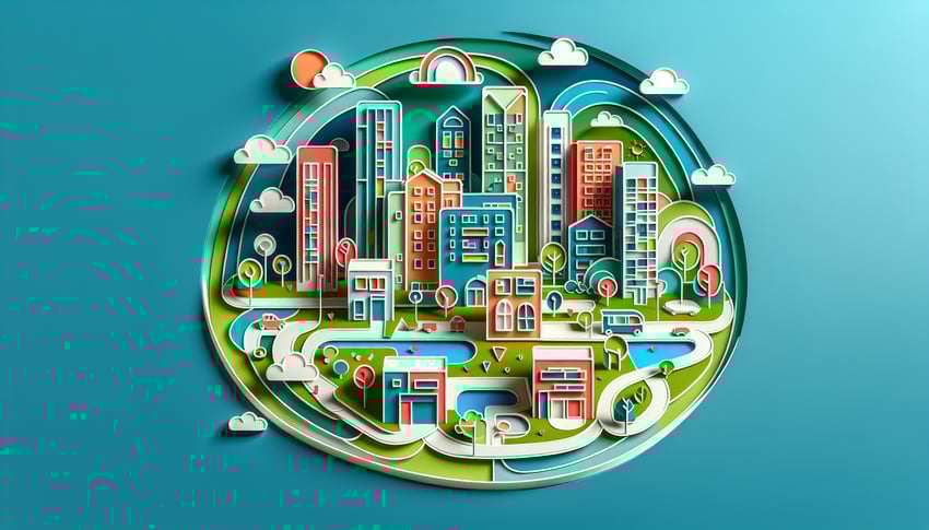 Paper art illustration depicting an apartment comparison checklist template for FormCreatorAI article