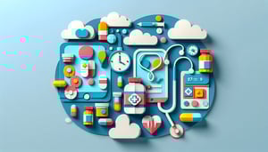 Paper art illustration depicting a medication log form template for tracking medication usage and schedules.