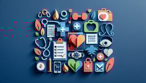 Paper art illustration depicting a health checklist form for a Health Checklist Form Template article.