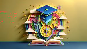 Paper art illustration featuring an educational guardianship form for FormCreatorAI article