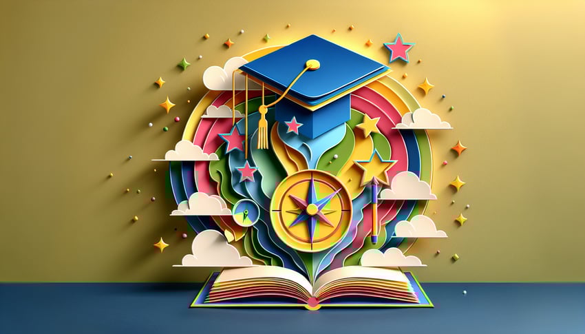 Paper art illustration featuring an educational guardianship form for FormCreatorAI article