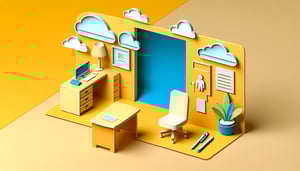 Paper art illustration depicting an employee exit interview form for FormCreatorAI article