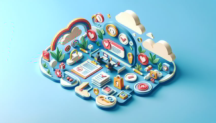 Paper art illustration depicting an approval request form for FormCreatorAI article