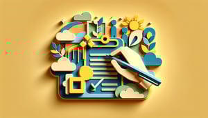 Paper art illustration depicting a procedure consent form for an article on FormCreatorAI