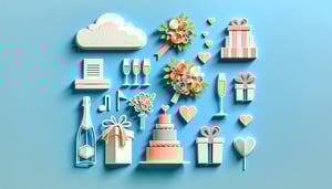 paper art illustration featuring wedding gift registry form elements and design for article on FormCreatorAI
