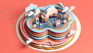 Paper art illustration related to Release of Information Form Template and FormCreatorAI features design elements and text.