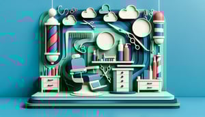 Paper art illustration featuring a barber job application form for a FormCreatorAI article.