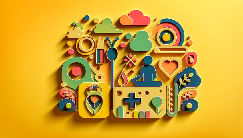 Paper art illustration depicting a patient intake form for FormCreatorAI article