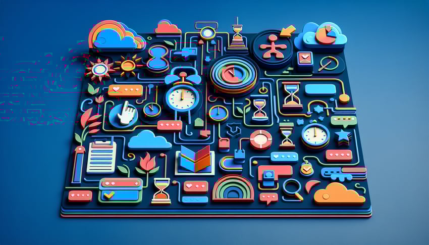 Paper art illustration showcasing a meeting availability survey form template for FormCreatorAI.