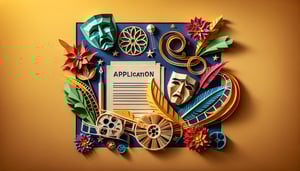 paper art illustration featuring an actor application form with creative design elements for FormCreatorAI article