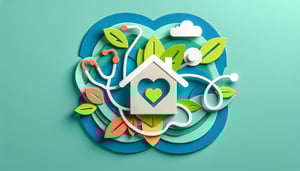 Paper art illustration depicting a home health care application form for FormCreatorAI article