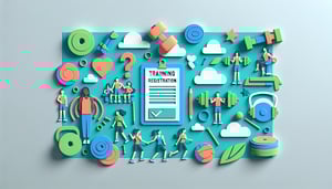 Paper art illustration featuring a training registration form design for FormCreatorAI article.