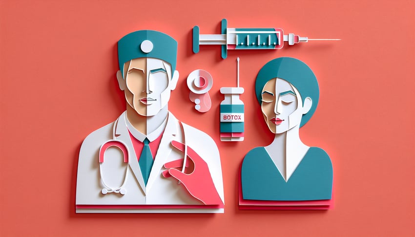 Paper art illustration representing a Botox consent form template for FormCreatorAI article.