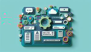 paper art illustration depicting an employee information form template for FormCreatorAI article