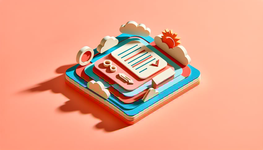 Paper art illustration showcasing a signature attestation form with artistic elements for FormCreatorAI article