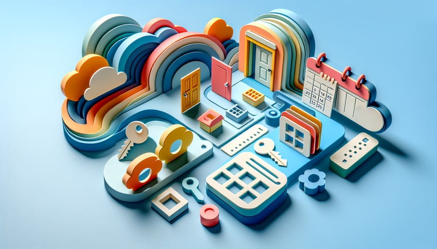 Paper art illustration featuring a notice of entry form template for FormCreatorAI article