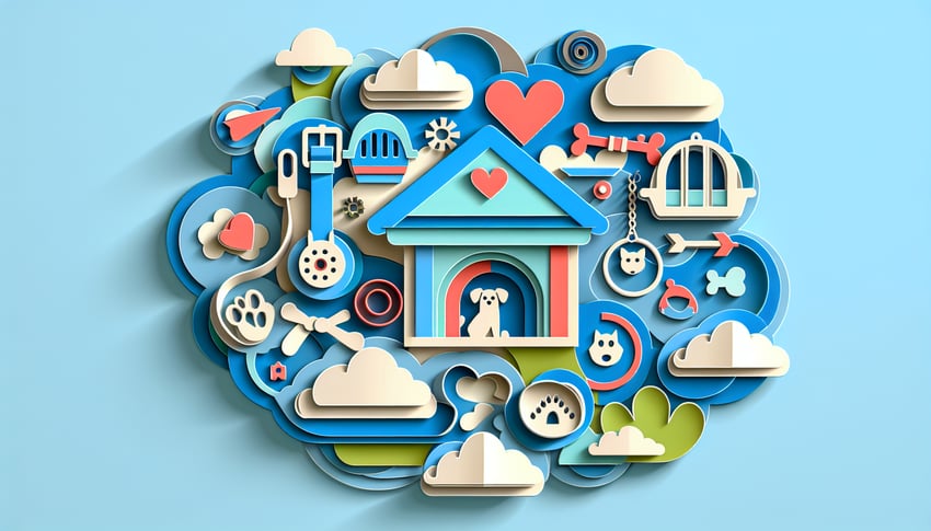 Paper art illustration depicting an animal surrender form for an article on FormCreatorAI.