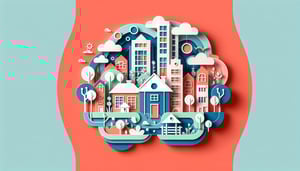 paper art illustration depicting an HOA application form template for FormCreatorAI