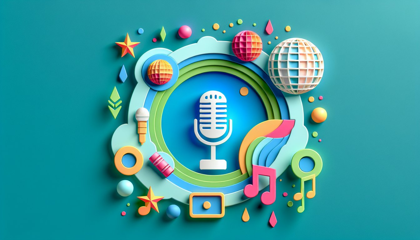 Paper art illustration depicting a karaoke request form with musical notes and vibrant colors for an article on FormCreatorAI