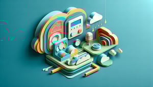 Paper art illustration depicting an HVAC Balance Report Form Template for FormCreatorAI article