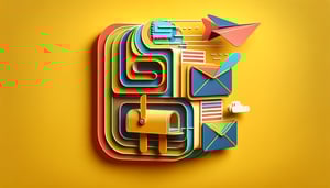paper art illustration showcasing mail forwarding request form template with creative design elements