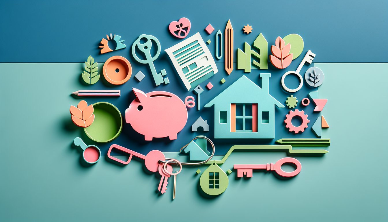 Paper art illustration depicting a home loan application form for FormCreatorAI article