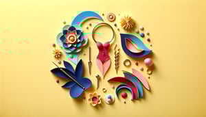 Paper art illustration featuring a body piercing consent form template for a body art article