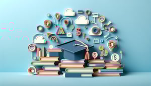 Paper art illustration depicting a tuition reimbursement form for an article on FormCreatorAI