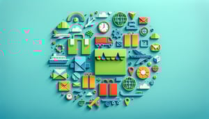 Paper art illustration featuring shipping request form elements and design components for FormCreatorAI article