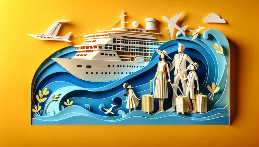 Paper art illustration related to cruise parental consent form template for FormCreatorAI