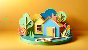 Paper art illustration showcasing a property information form template for FormCreatorAI article.