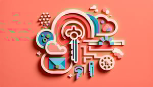 Paper art illustration depicting a key distribution form template for FormCreatorAI article