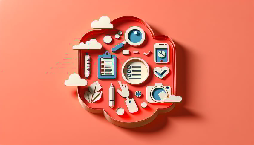 Paper art illustration depicting an annual inspection form template for FormCreatorAI