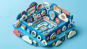 Paper art illustration depicting a forum membership form template for FormCreatorAI article.