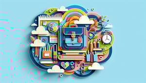 Paper art illustration depicting a student questionnaire form for a back to school theme