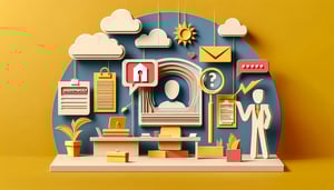 Paper art illustration depicting an anonymous complaint form template with creative design elements