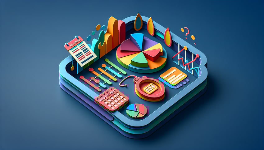 Paper art illustration depicting a weekly activity report form template for FormCreatorAI article