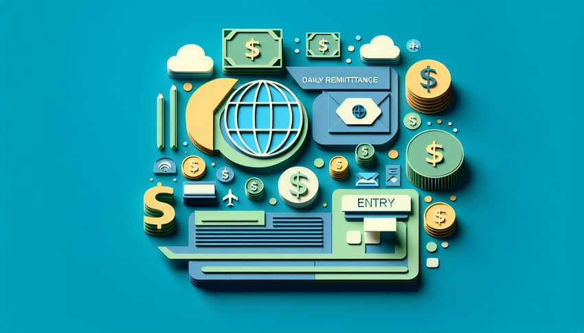 Paper art illustration related to Daily Remittance Entry Form Template by FormCreatorAI