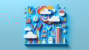 Paper art illustration related to political survey form template and FormCreatorAI for an article.