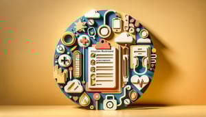 Paper art illustration featuring an SBAR form template with structured sections for effective communication.