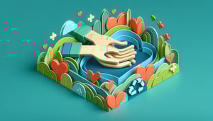 Paper art illustration representing a volunteer verification form template for FormCreatorAI article