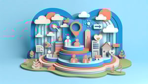 Paper art illustration depicting a customer profile form design for FormCreatorAI article
