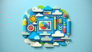 Paper art illustration featuring a graphic design job application form template with creative design elements.