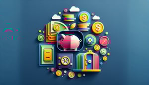 Paper art illustration depicting a financial planning questionnaire form for FormCreatorAI article.