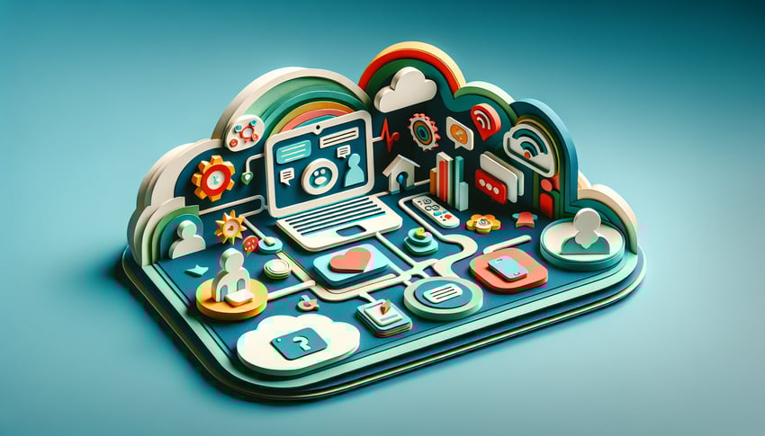 paper art illustration depicting a digital consultation form template for FormCreatorAI article