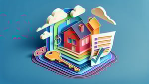 Paper art illustration depicting a rental history verification form template for FormCreatorAI article.