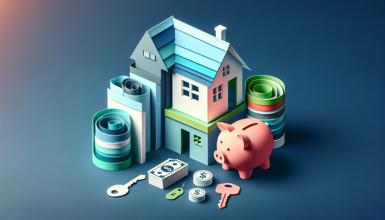 paper art illustration related to mortgage payoff statement request form template and FormCreatorAI