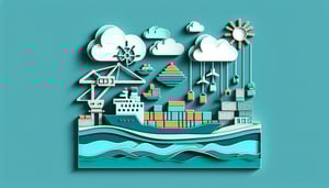 paper art illustration depicting a shipping declaration form with various sections and text for FormCreatorAI article